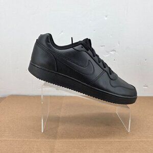 Nike Ebernon Low Mens Size 12 Triple Black Athletic Leather Shoes Sneakers